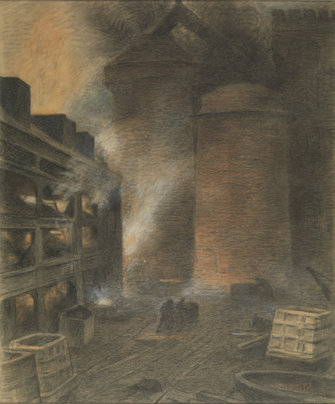 Constantin Meunier - Vue d'une fabrique d'acier